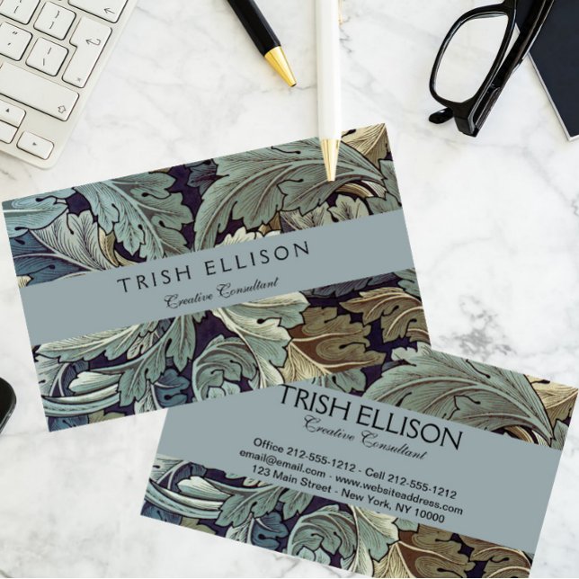 Cartão De Visita William Morris Acanthus Wallpaper Folhas (Criador carregado)