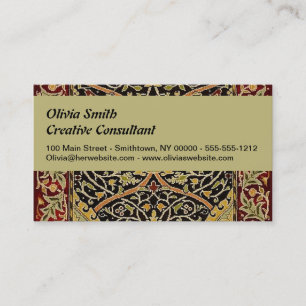Cartão De Visita William Morris Classic Carpet Art Impressão Design