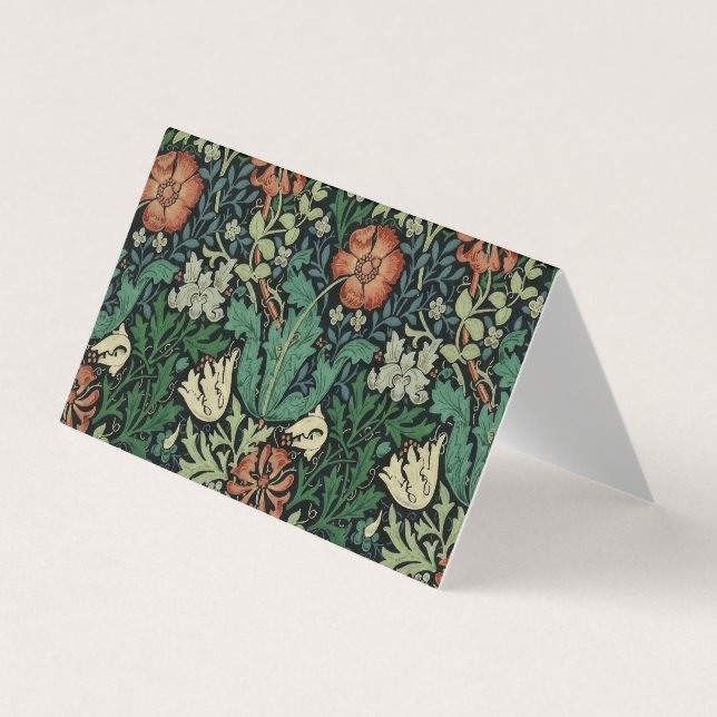 Cartão De Visita William Morris Compton Floral Art Nouveau Pattern (Frente)