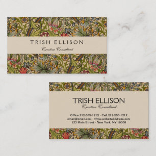 Cartão De Visita William Morris Ouro Lily Antique