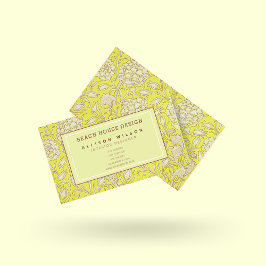 Cartão De Visita William Morris - Tulipas Selvagens - Floral Amarel