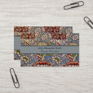 Cartão De Visita William Morris Wandle English Floral Damask Design