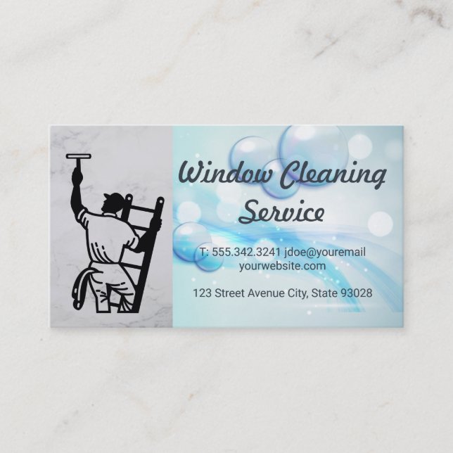Cartão De Visita Window Cleaner | Soap Bubbles (Frente)