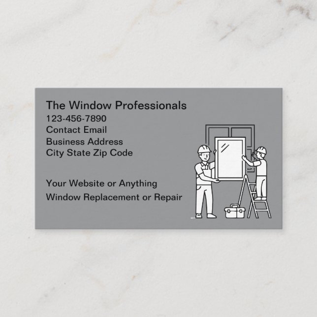 Cartão De Visita Window Repair Replace Services (Frente)