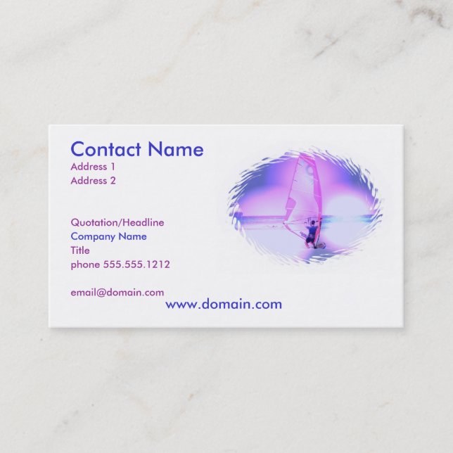 Cartão de visita Windsurfing da cor (Frente)