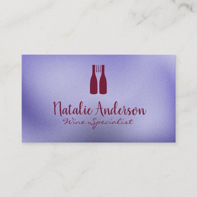Cartão De Visita Wine Bottles Fork Logo | Vineyard (Frente)