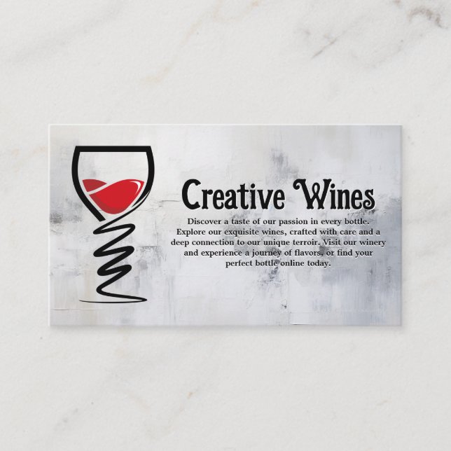 Cartão De Visita Wine Glass Creative Illustrative Logo  (Frente)