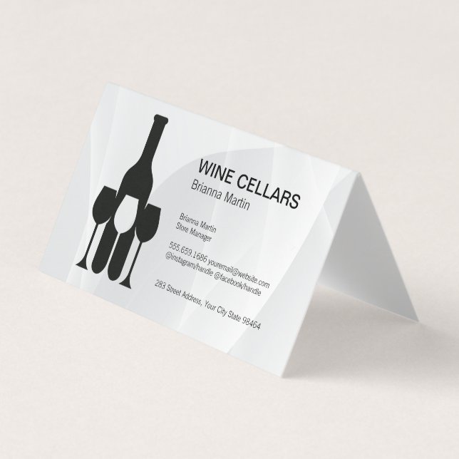 Cartão De Visita Wine Tasting Logo | Bottle | Glasses (Frente)