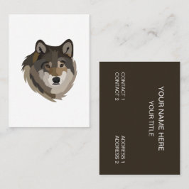 Cartão De Visita Wolf Head Animal Cinza Selvagem Wolf