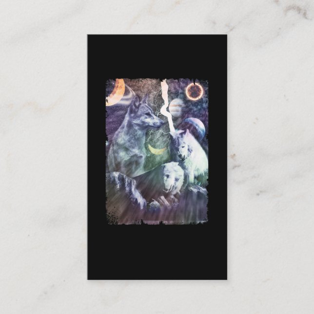 Cartão De Visita Wolf Winter Galaxets Space Wolds (Frente)