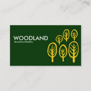 Cartão De Visita Woodland - Amber em Verde Escuro