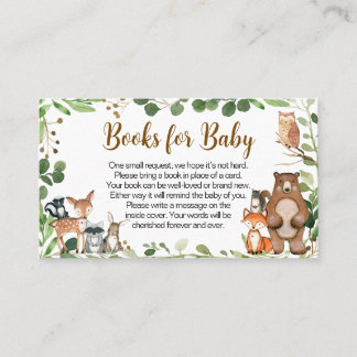 Cartão De Visita Woodland Baby Shower Books for Baby