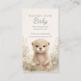 Cartão De Visita Woodland Otter Baby Shower Books for Baby Insert