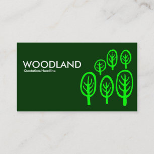 Cartão De Visita Woodland - Verde sobre Verde Escuro