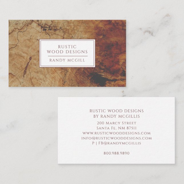 Cartão De Visita Woodworker Rustic Wood Business Card (Frente/Verso)