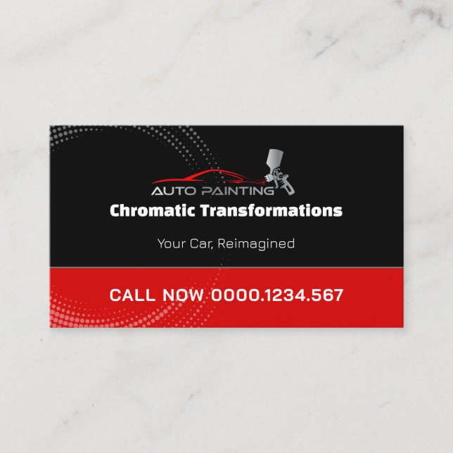 Cartão De Visita Workshop de Pintura Automática | Profissional (Frente)