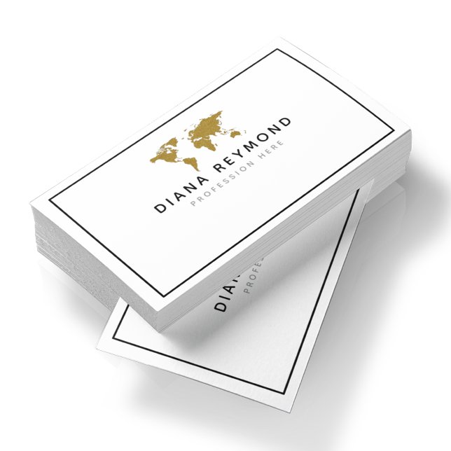 Cartão De Visita World Map Modern Professional (Criador carregado)