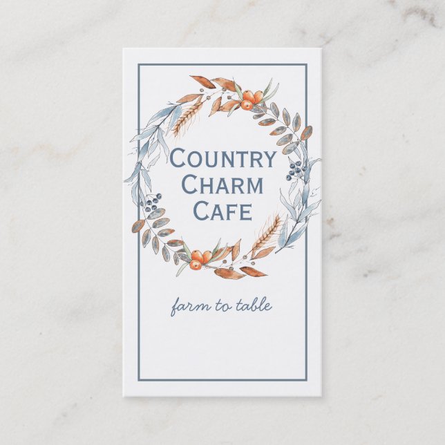 Cartão De Visita Wreath Azul (Frente)