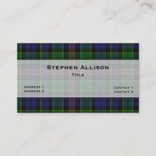 Cartão De Visita Xadrez Colorida Allison Tartan Personalizada