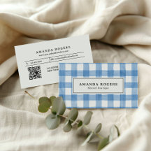 Xadrez de Búfalo em Aquarela Azul FLANEL QR CODE