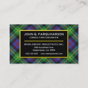 Cartão De Visita Xadrez de Tartan escocesa de Farquharson do clã