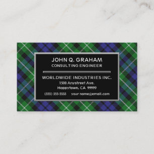 Cartão De Visita Xadrez de Tartan escocesa de Graham do clã