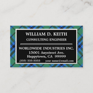 Cartão De Visita Xadrez de Tartan escocesa de Keith do clã