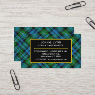 Cartão De Visita Xadrez de Tartan escocesa de Lyon do clã