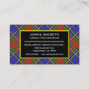 Cartão De Visita Xadrez de Tartan escocesa de Macbeth do clã