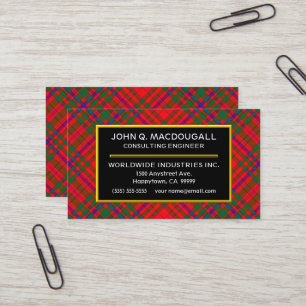 Cartão De Visita Xadrez de Tartan escocesa de MacDougall do clã