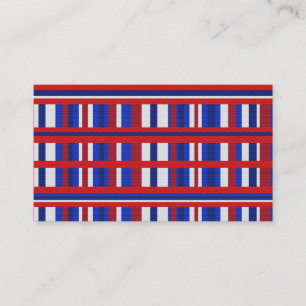 Cartão De Visita Xadrez em vermelho, branco e azul