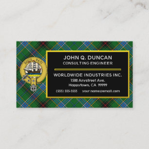 Cartão De Visita Xadrez Escocesa Clan Duncan Tartan