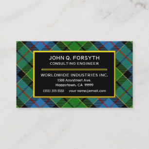 Cartão De Visita Xadrez Escocesa Clan Forsyth Tartan