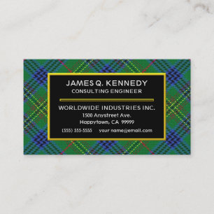 Cartão De Visita Xadrez Escocesa Clan Kennedy Tartan