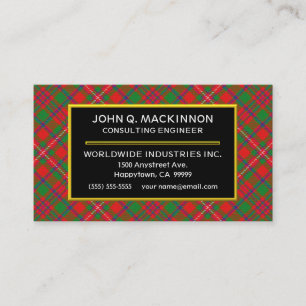 Cartão De Visita Xadrez Escocesa de Clan MacKinnon Tartan
