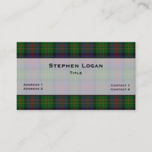 Cartão De Visita Xadrez Logan Tartan Personalizada