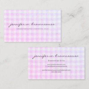Cartão De Visita Xadrez Rosa Gingham