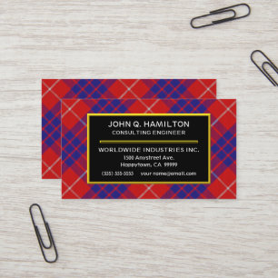 Cartão De Visita Xadrez Tartan do Clã Escocês Hamilton