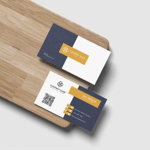 Cartão De Visita YellowModern Simples Código QR profissional verifi