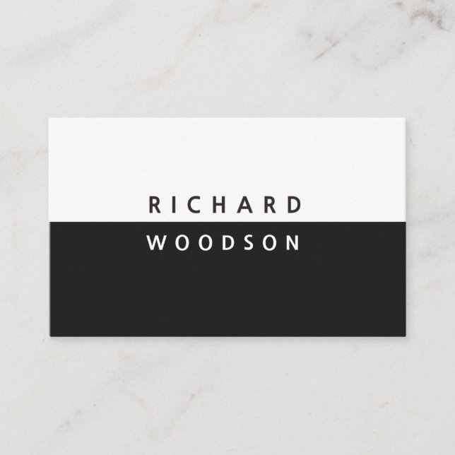 Cartão De Visita Yin e Yang Modern Black White Mínimo (Frente)