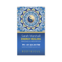 Yin Yang Energy Healing Blue Yellow Mandala