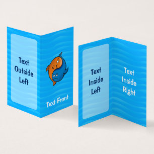 Cartão De Visita Yin Yang Fish Cartoon Vertical