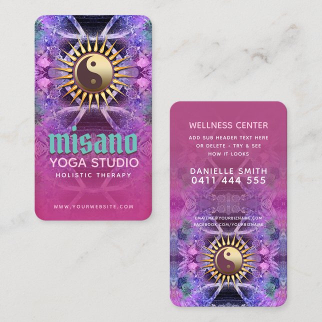 Cartão De Visita Yin Yang - Yoga Holística (Frente/Verso)
