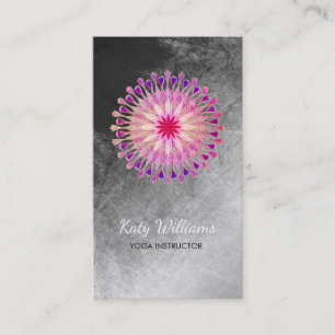 Cartão De Visita Yoga Instrutor Lotus Flower Watercolor Heat