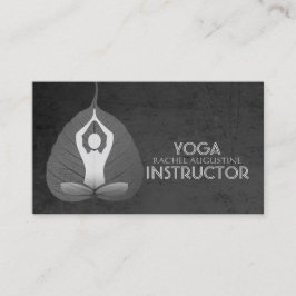 Cartão De Visita Yoga Instrutor Studio Meditação Pose Bodhi Leaf