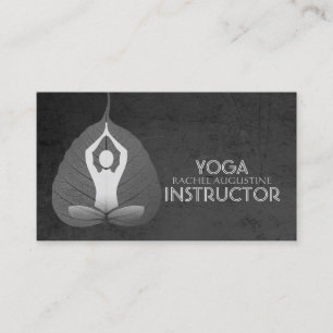 Cartão De Visita Yoga Instrutor Studio Meditação Pose Bodhi Leaf