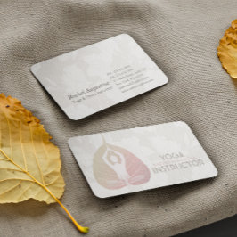 Cartão De Visita Yoga Instrutor Studio Meditação Pose Bodhi Leaf