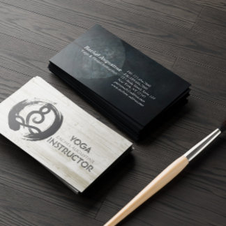 Cartão De Visita Yoga Instrutor Studio Meditação Pose Bodhi Leaf