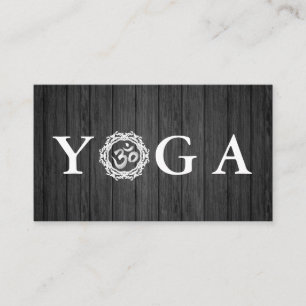 Cartão De Visita Yoga Instrutor Vintage Style Wodden