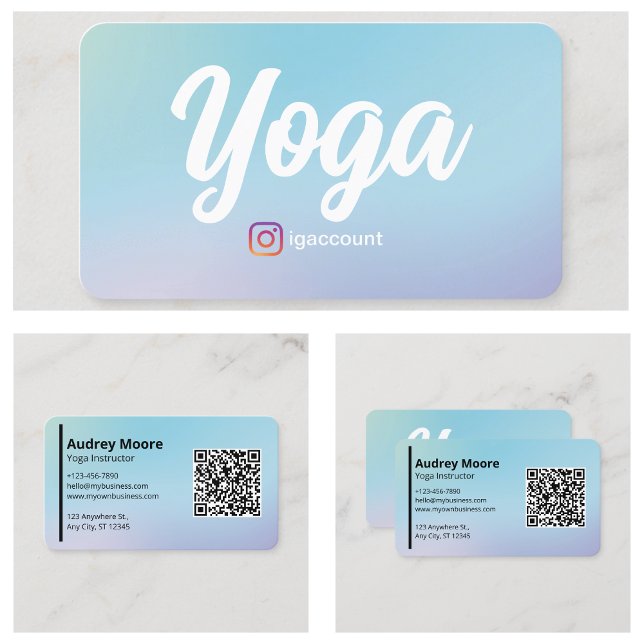 Cartão De Visita Yoga Instrutor Yoga Studios Professional (Yoga Instructor Yoga Studios Professional Business Card
)